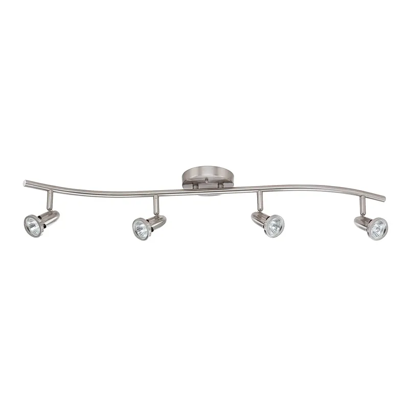 LED Track Light 4-Pack with LED GU10 Lamp, 3000K, 120V, Brushed Nickel — Warehouse Lighting LED Landscape Lights 6.5W 3000K