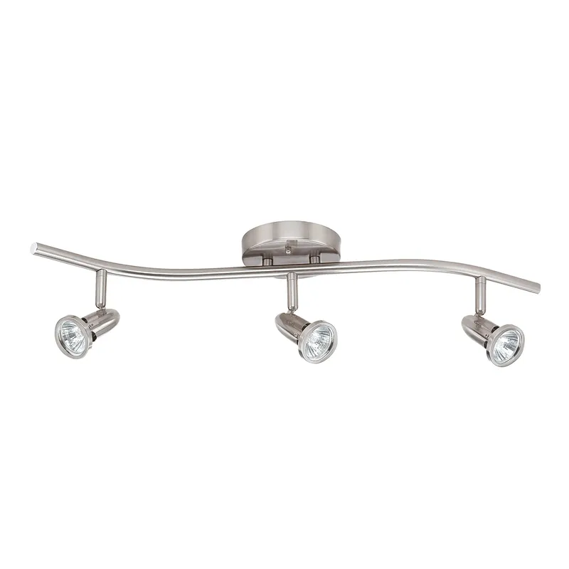 LED Track Light 3-Pack with LED GU10 Lamp, 3000K, 120V, Brushed Nickel — Warehouse Lighting LED Landscape Lights 6.5W 3000K