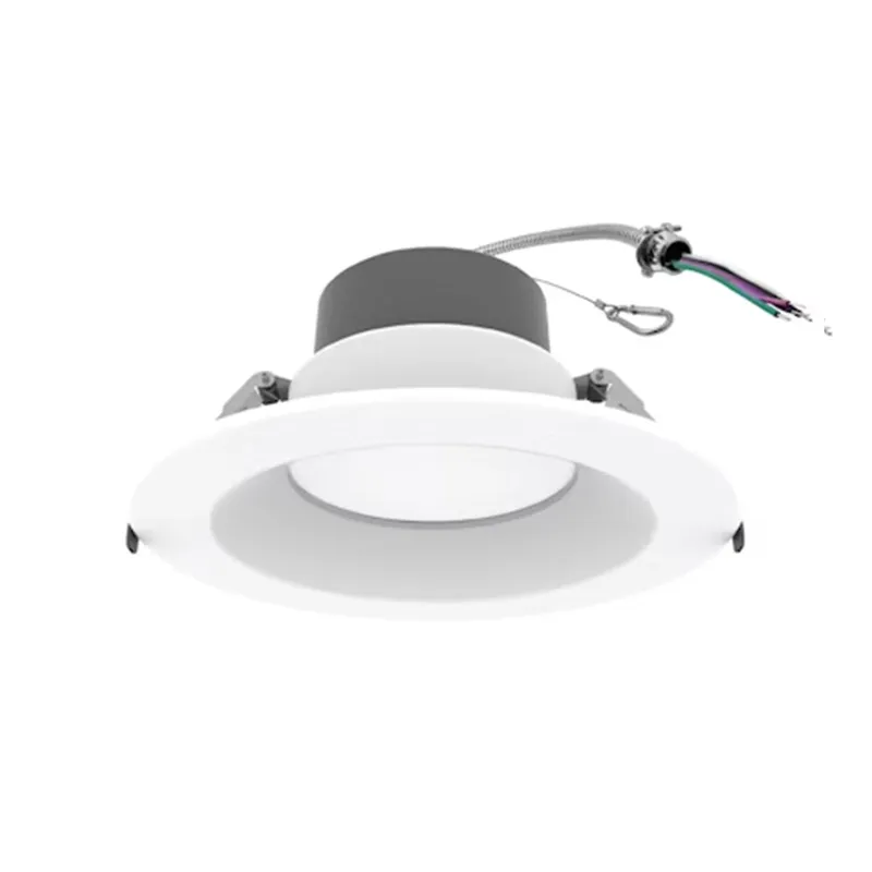 8" Commercial Downlight, 3350 Lumen Max, Wattage and CCT Selectable, 120-277V, White Finish — Warehouse Lighting LED Downlights 16.0W 2700K