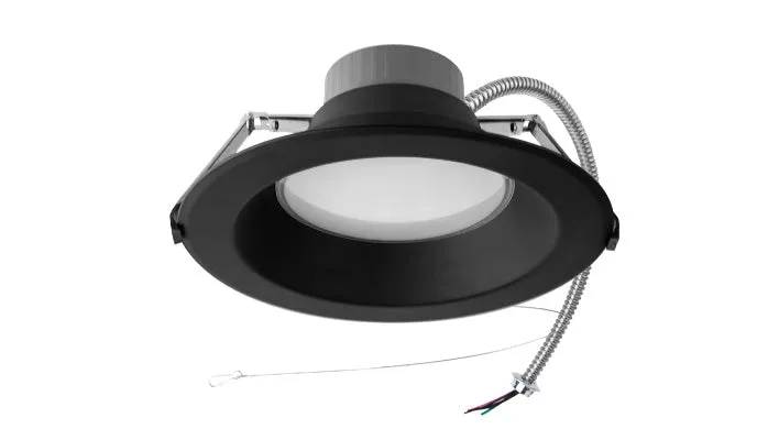 10" LED Commercial Downlight, 3000 Lumen Max, Wattage and CCT Selectable, 120-277V, Black — Warehouse Lighting LED Downlights 20.0W 2700K