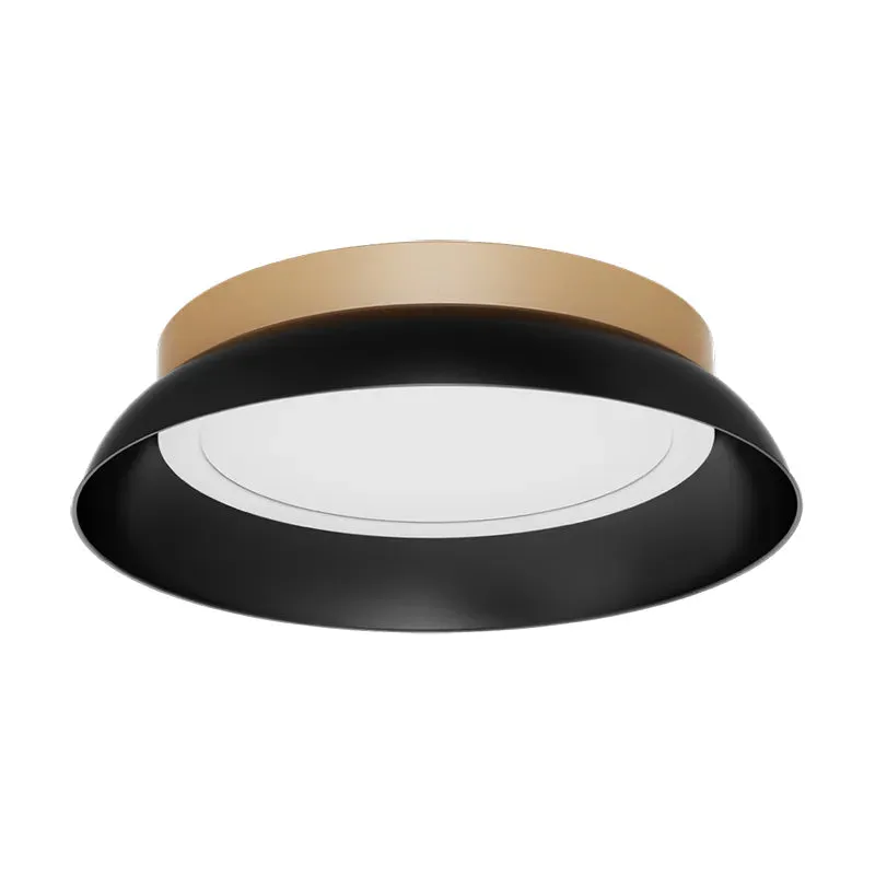 LED Flush Mount Ceiling Light, 2000 Lumens, 24W, CCT Selectable, 120V, White/Gold or Black/Gold — Warehouse Lighting LED Post Top Lights 24.0W 2700K