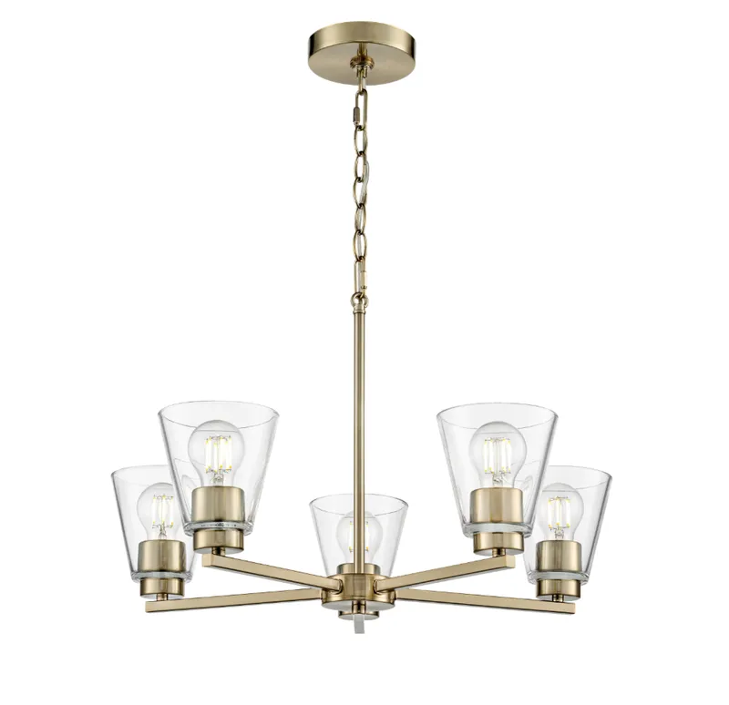 Strayhan 24" 5-Light Chandelier - Brushed Nickel, Matte Black, or Modern Gold — Warehouse Lighting LED Landscape Lights  