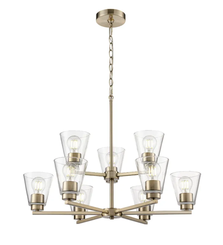 Strayhan 28.5" 9-Light Chandelier -  Brushed Nickel, Matte Black, or Modern Gold — Warehouse Lighting LED Landscape Lights  