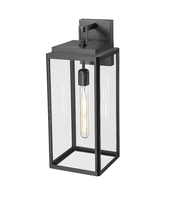 Alpharetta 19.75" High 1-Light Outdoor Wall Lantern - Powder Coated Black — Warehouse Lighting LED Wall Lights 60.0W 