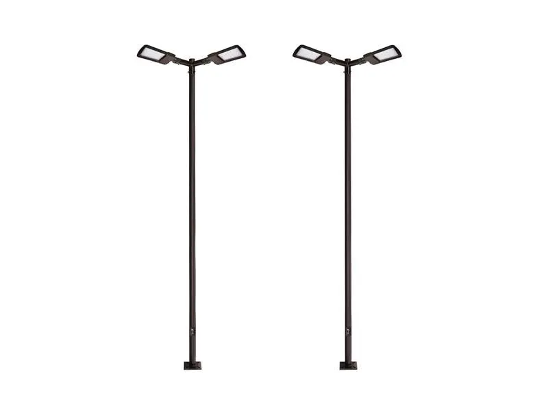 20FT LED Lighting System For Pickleball Court, 2 Light Poles and 4 LED Lights With Sports Optics — Warehouse Lighting LED Area Lights 300.0W 3000K