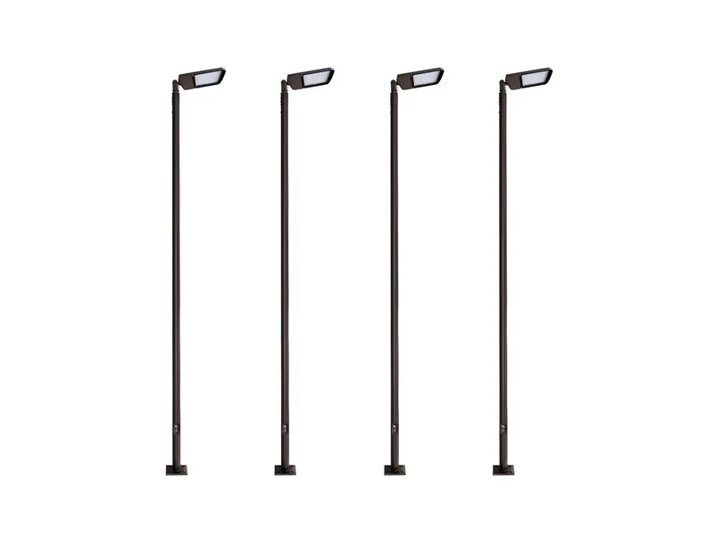 20FT LED Lighting System For Pickleball Court, 4 Light Poles and 4 LED Lights With Sports Optics — Warehouse Lighting LED Area Lights 300.0W 3000K