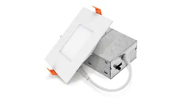4" LED Recessed Mini Panel Square, 12W, CCT Selectable, 120V, White Finish — Warehouse Lighting LED Downlights 12.0W 2700K