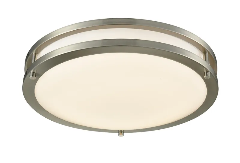 18" LED Drum Fixture, 2200 Lumens, 30W, CCT Selectable, 120V, Brushed Nickel Finish — Warehouse Lighting LED Post Top Lights 30.0W 3000K
