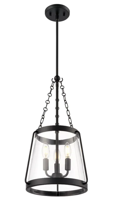 Adabella 11.75" 3-Light Pendant - Matte Black, Polished Nickel, or Vintage Brass — Warehouse Lighting LED Landscape Lights 60.0W 