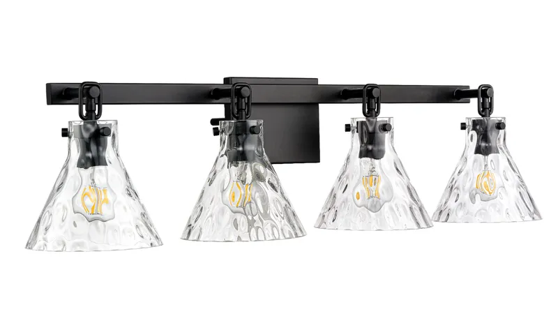 Barlon 34.75" 4-Light Vanity - Matte Black, Polished Nickel, or Vintage Brass — Warehouse Lighting LED Wall Lights 240.0W 