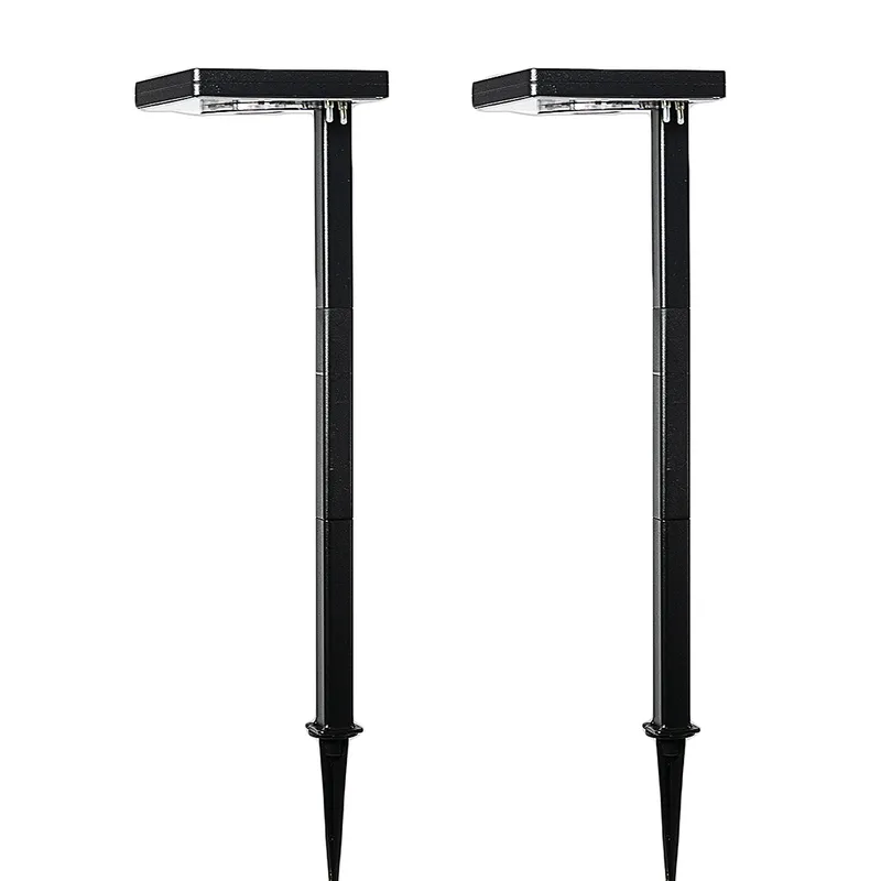 Contemporary Square Solar Path Light - Black 2 PK — Warehouse Lighting LED Bollards & Pathway Lights 20.0W 2700K