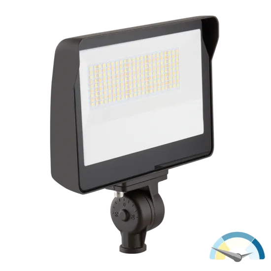LED Flood Light, 8700 Lumen Max, Wattage and CCT Selectable, 120-277V, Integrated Photocell — Warehouse Lighting LED Flood Lights 35.0W 3000K