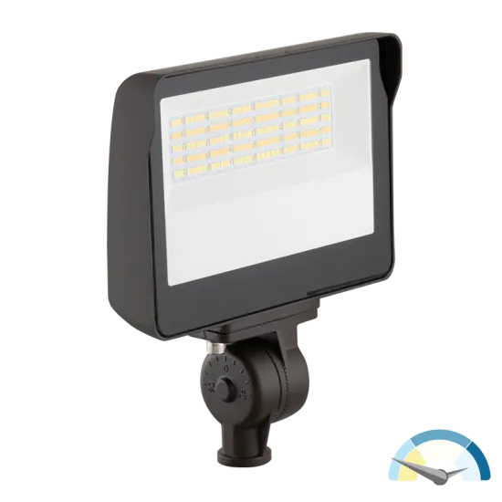 LED Flood Light, 5000 Lumen Max, Wattage and CCT Selectable, 120-277V, Integrated Photocell — Warehouse Lighting LED Flood Lights 15.0W 3000K