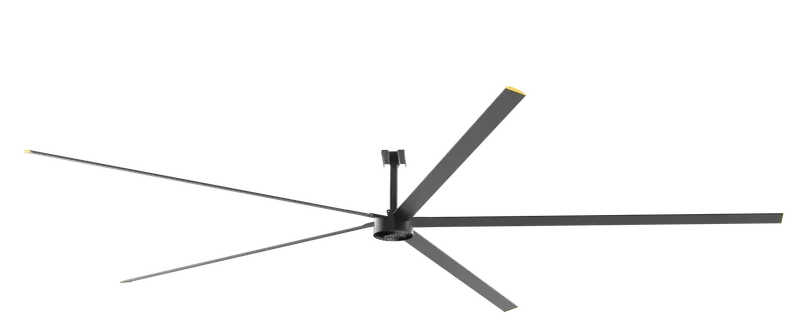 16 Foot 5-Blade HVLS Industrial Fan, 10,100 Lumens, 6000K, 200-240V — Warehouse Lighting LED Post Top Lights  6000K