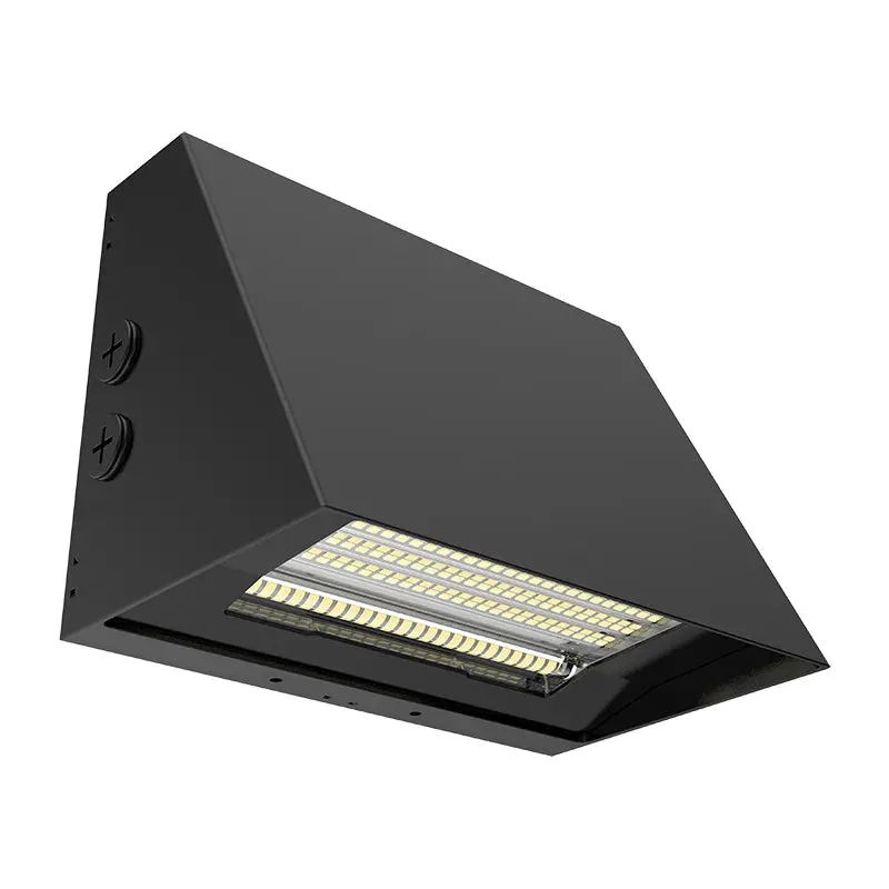 LED Cutoff Wall Pack, 5400 Lumen Max, Wattage and CCT Selectable, Adjustable Throw, Integrated Photocell, 120-277V — Warehouse Lighting LED Wall Lights  