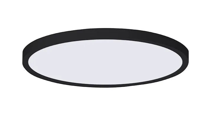 12" LED Round Surface Mini Panel, 24W, CCT Selectable, 120V, Black or White — Warehouse Lighting LED Troffers & Panels 24.0W 3000K
