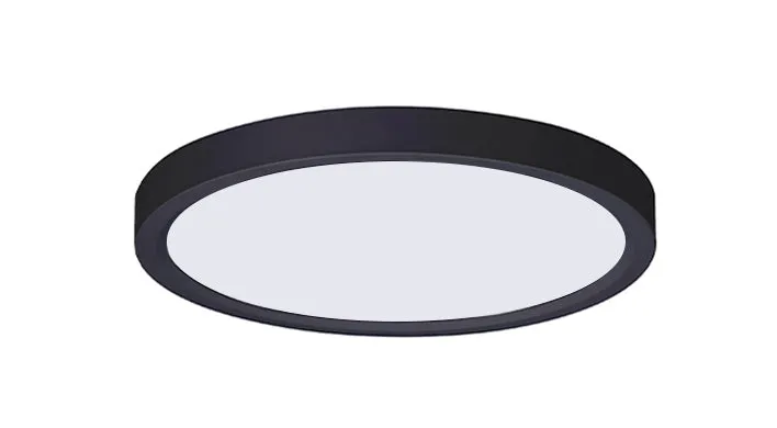 7" LED Round Edge Lit Ceiling Light, 15W, CCT Selectable, 120V, Black — Warehouse Lighting LED Post Top Lights 15.0W 2700K
