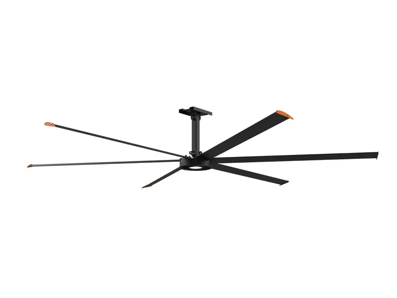 8 Foot 6-Blade HVLS Industrial Fan, 6120 Lumens, 5700K, 200-240V — Warehouse Lighting LED Post Top Lights  5700K