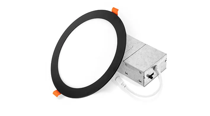 8" LED Recessed Mini Panel Round, 20W, CCT Selectable, 120V, Black or White — Warehouse Lighting LED Downlights 20.0W 2700K