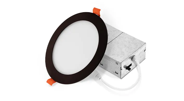 6" LED Round Wafer Recessed Mini Panel, 15W, CCT Adjustable, 120V, Black or White — Warehouse Lighting LED Downlights 15.0W 2700K