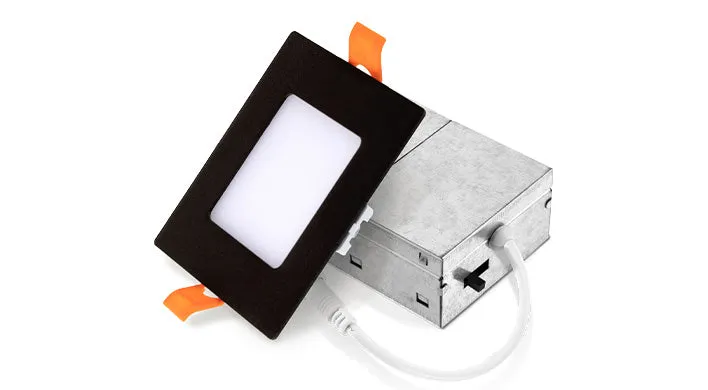 6PK 3" LED Recessed Mini Panel Square, 6W, CCT Selectable, 120V, Black, Nickel, or White — Warehouse Lighting LED Downlights 6.0W 2700K
