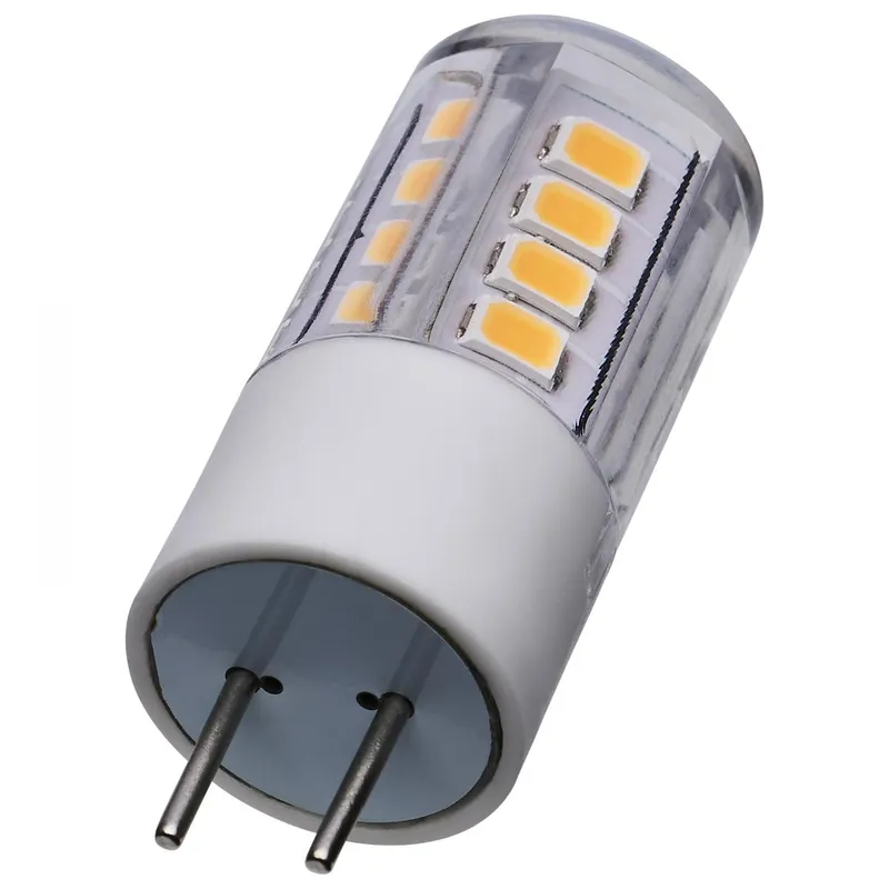 SATCO 3 Watt T5 LED; Clear Finish; GY6.35 Base; 3000K; 12 Volt — Warehouse Lighting LED Bulbs & Lamps 3.0W 3000K