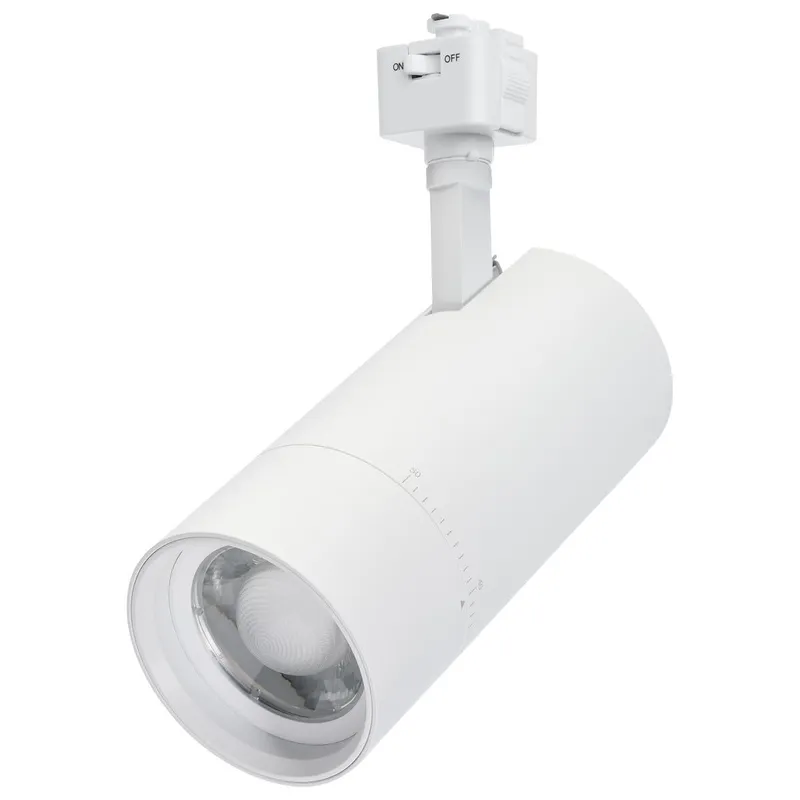 30 Watt LED Track Head; Juno; 20 to 50 Degree Adjustable Beam Spread; CCT Selectable; Matte White or Black Finish — Warehouse Lighting LED Landscape Lights 30.0W 2700K