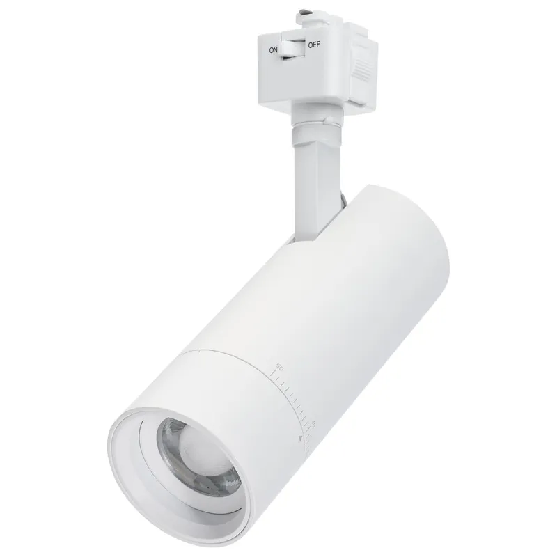15 Watt LED Track Head; Juno; 20 to 50 Degree Adjustable Beam Spread; CCT Selectable; Matte White or Black Finish — Warehouse Lighting LED Landscape Lights 15.0W 2700K