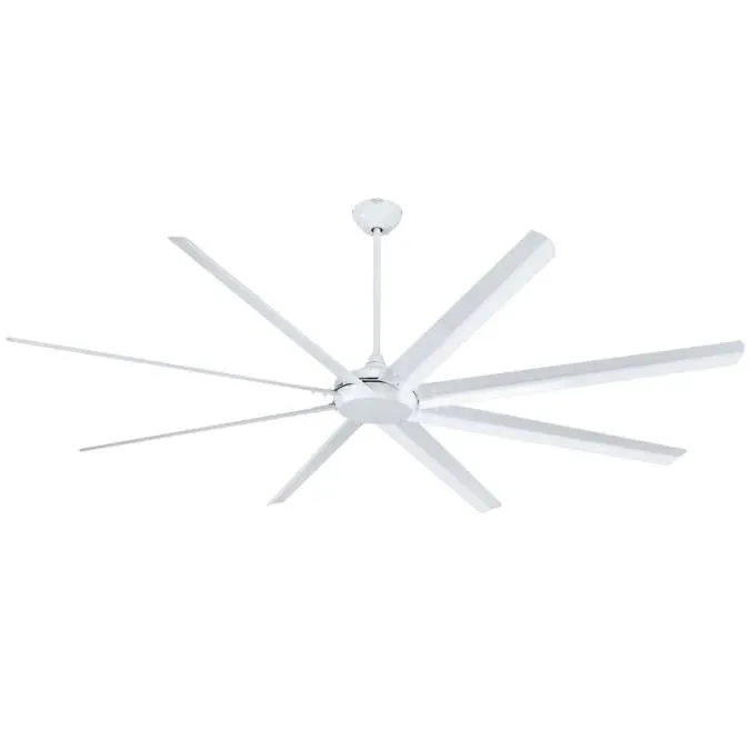 Widespan 100" 8-Blade Industrial Ceiling Fan, White Finish — Warehouse Lighting LED Post Top Lights 150.0W 