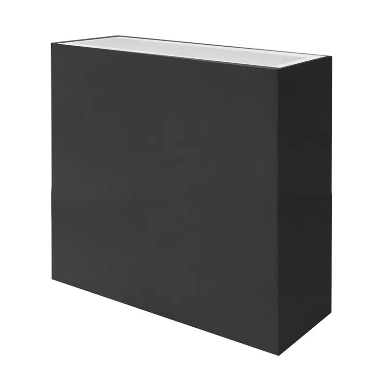 12" LED Up/Down Square Wall Sconce, 2700 Lumens, 30W, CCT Selectable, 120-277V, White or Black Finish — Warehouse Lighting LED Wall Lights 30.0W 2700K