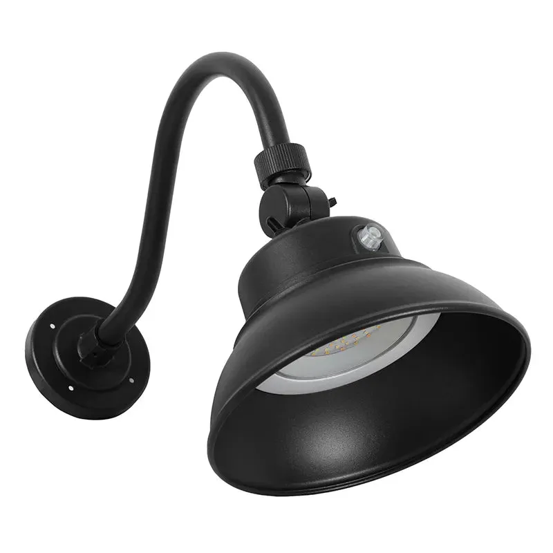Gooseneck Barn Light, 3000 Lumens, 25W, CCT Selectable, Dusk to Dawn, 120-277V — Warehouse Lighting LED Landscape Lights 25.0W 3000K