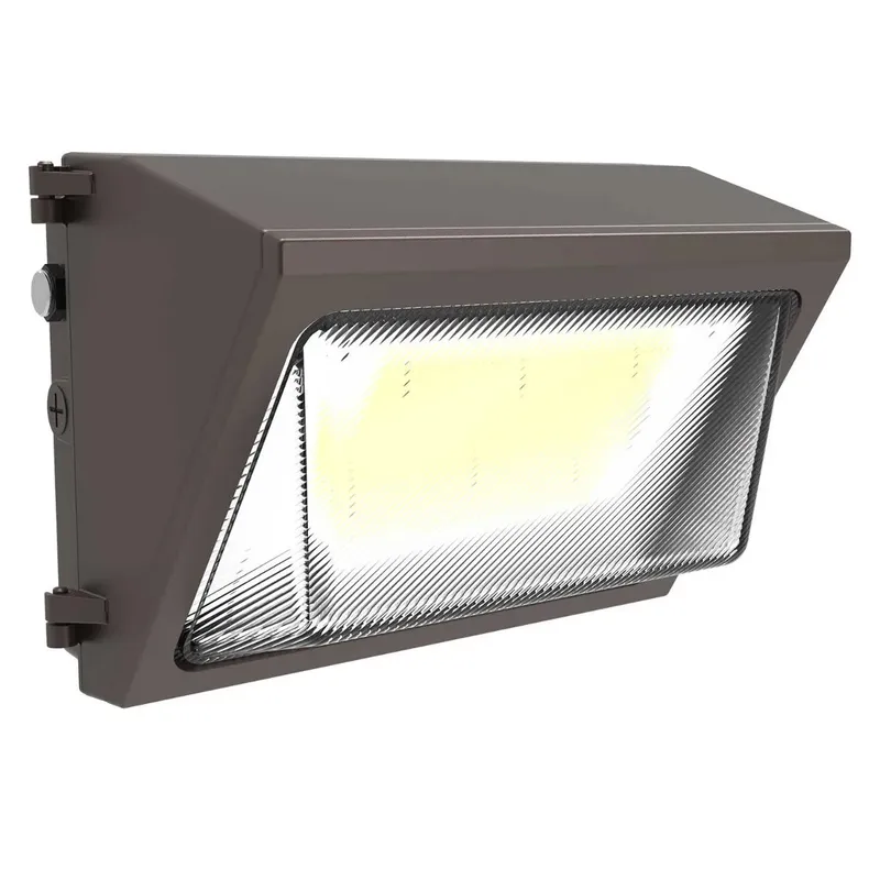 LED Traditional Wallpack, 13,344 Lumen Max, Wattage and CCT Selectable, Integrated Photocell, 120-347V, Bronze Finish — Warehouse Lighting LED Wall Lights  