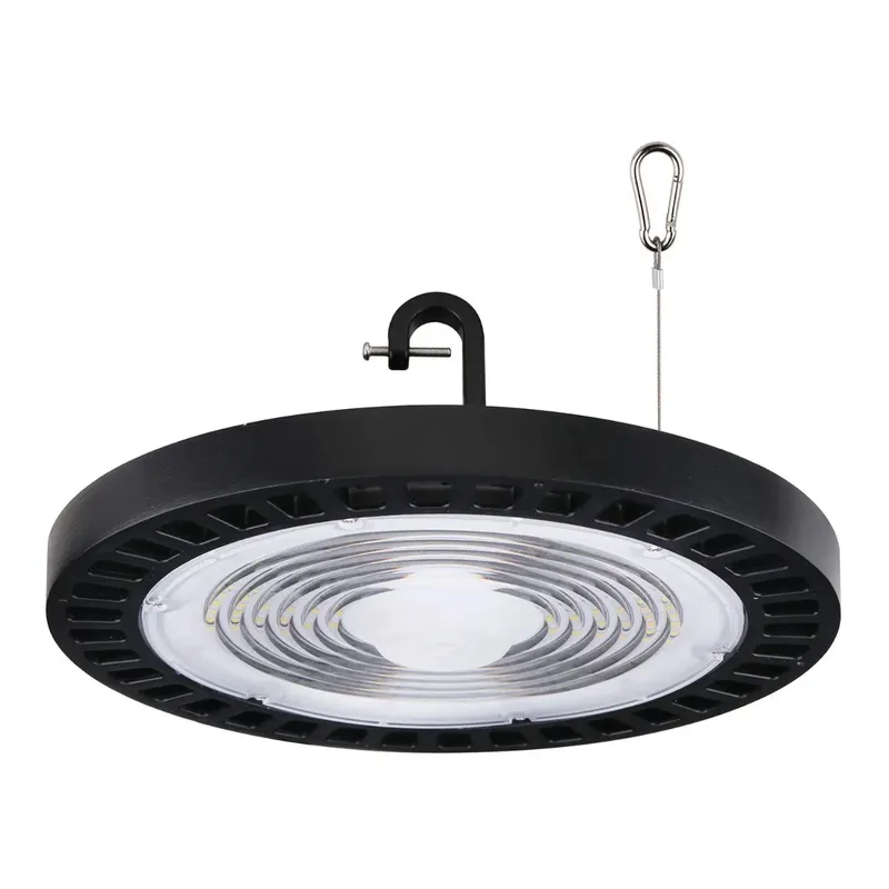 LED UFO Highbay, 21,000 Lumens, 150W, 5000K, 120-277V, Black Finish — Warehouse Lighting LED High Bay Lights 150.0W 5000K