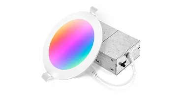 6" RGBW LED Recessed Mini Panel, 1135 Lumens, 15W, 2700-6500K, 120V, White Finish — Warehouse Lighting LED Downlights 15.0W 2700K