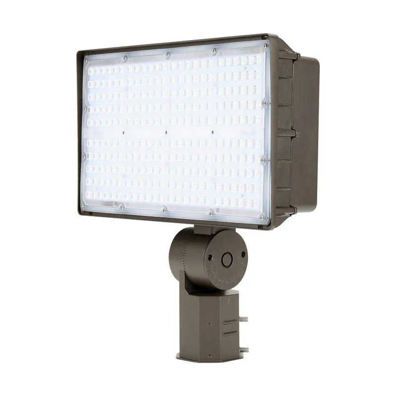 LED Flood Light, 18,500 Lumens, 130W, 5000K, 120-277V, Yoke or Slipfitter Mount, Dark Bronze Finish — Warehouse Lighting LED Flood Lights 130.0W 4000K