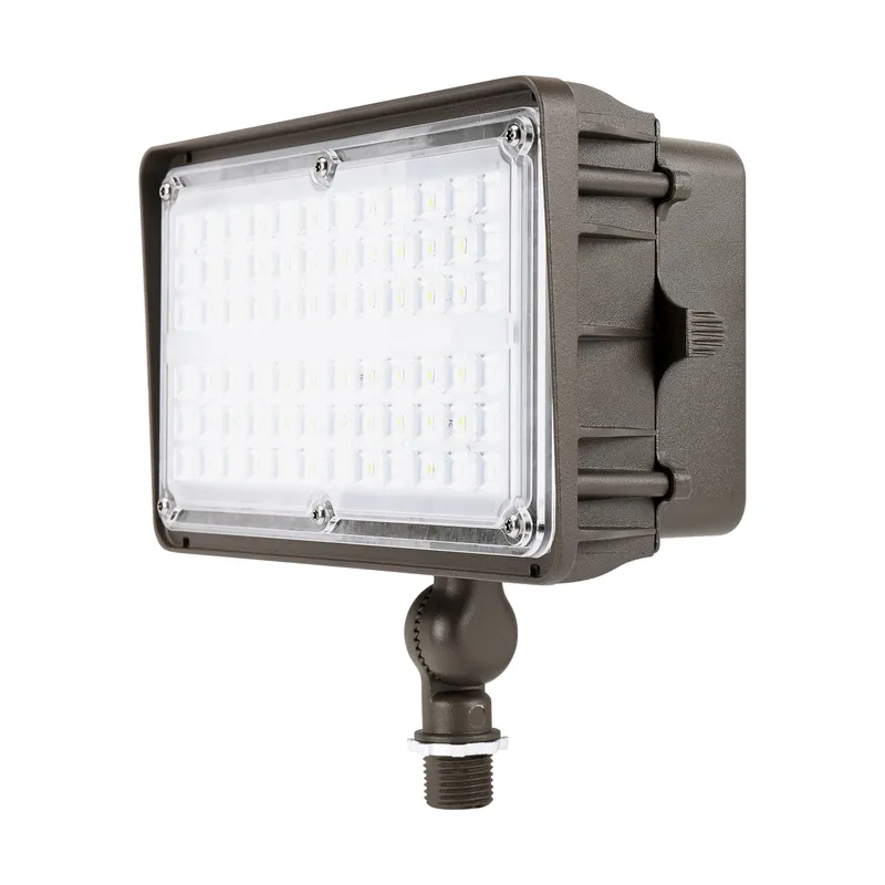 LED Flood Light, 7800 Lumens, 60W, 5000K, 120-277V, Knuckle or Trunnion Mount, Dark Bronze Finish — Warehouse Lighting LED Flood Lights 60.0W 5000K