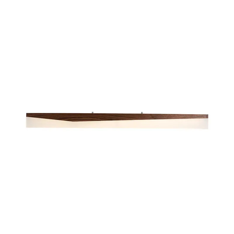 4FT LED Linear Fixture, 1795 Lumens, 3000K, 20W, 100-240V, Smoke Reflection Walnut Wood Finish — Warehouse Lighting LED Linear Lights 20.0W 3000K