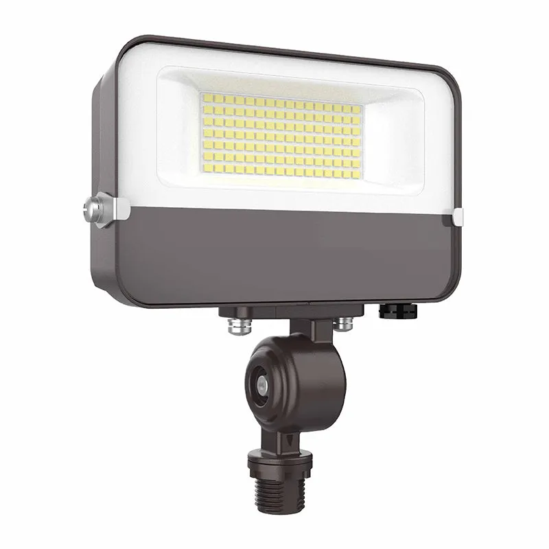 LED Compact Flood Light, Knuckle Mount, 1600 Lumens, 15W, CCT Selectable, Integrated Photocell, 120V — Warehouse Lighting LED Flood Lights 15.0W 3000K