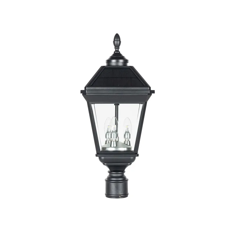 Imperial Trio Bulb Solar Post Light with Trapezoidal Solar Panels and 3" Fitter Mount — Warehouse Lighting LED Troffers & Panels  