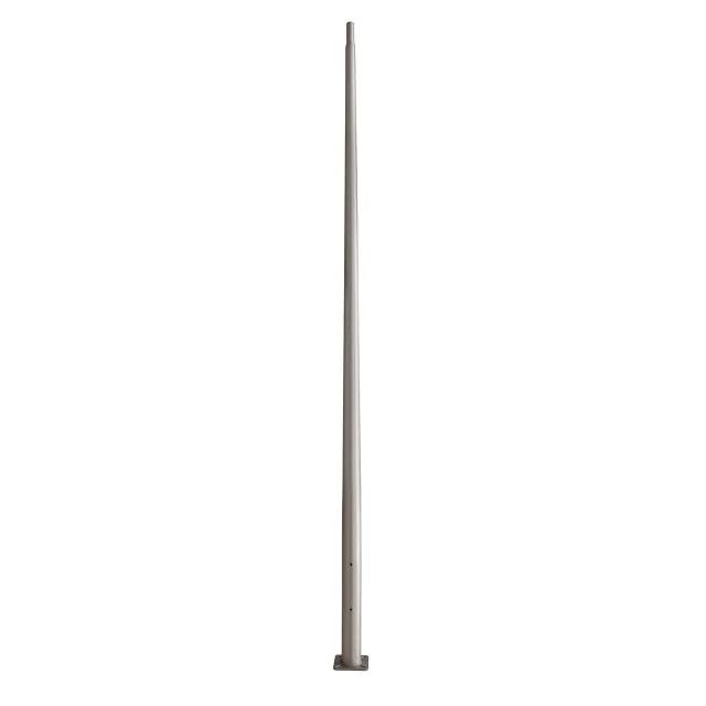 Quick Ship - 16 Foot Round Tapered Anchor Based Aluminum Light Pole, Dark Natural Aluminum Finish — Warehouse Lighting LED Linear Lights  