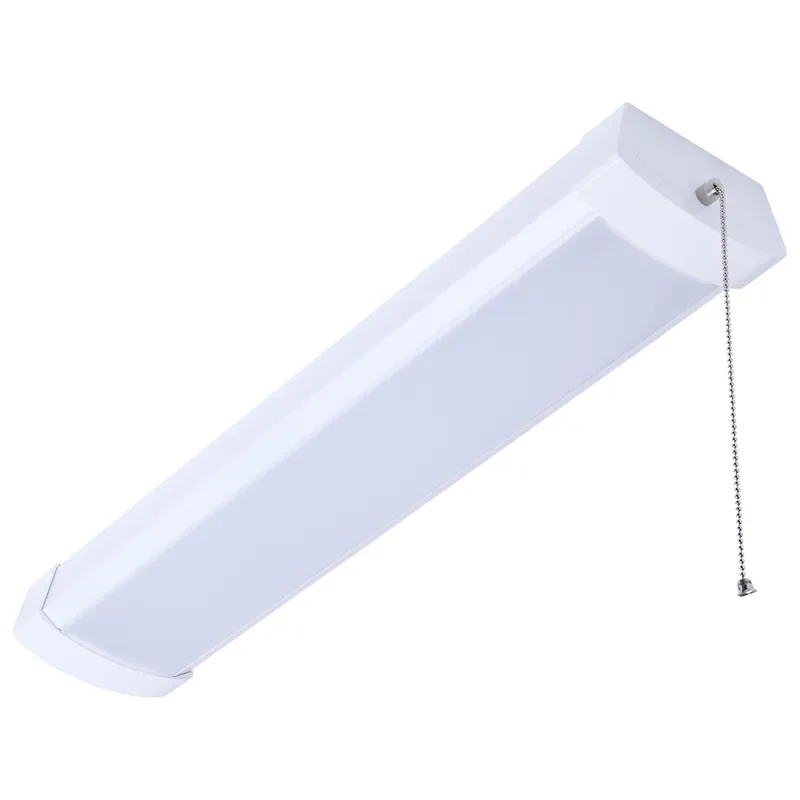 LED 2 Foot Ceiling Wrap with Pull Chain; 20 Watts; 27K/30K/35K/40K/50K CCT Selectable; White Finish; 120 Volt — Warehouse Lighting LED Post Top Lights 20.0W 2700K