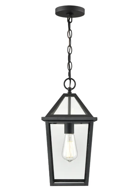 Eston 1-Light Outdoor Hanging Lantern Textured Black — Warehouse Lighting LED Landscape Lights 100.0W 
