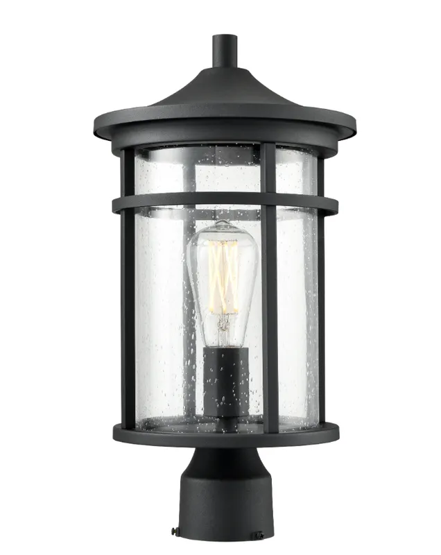 Namath 1-Light Outdoor Post Lantern Textured Black — Warehouse Lighting LED Lighting Controls 100.0W 