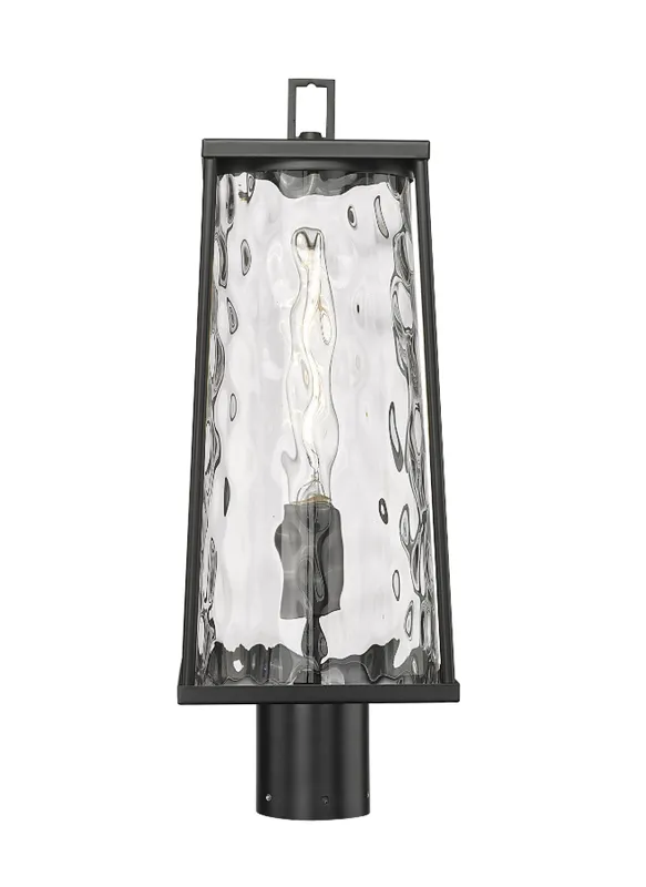 Dutton 1-Light Outdoor Post Lantern Powder Coated Black — Warehouse Lighting LED Lighting Controls 60.0W 