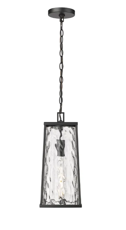 Dutton 1-Light Outdoor Hanging Lantern Powder Coated Black — Warehouse Lighting LED Landscape Lights 60.0W 