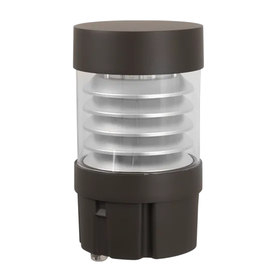 LED SPEC-SELECT™ Bollard Round, Flat Top, Louver, 2860 Lumen Max, Wattage and CCT Selectable, 120-277V — Warehouse Lighting LED Bollards & Pathway Lights 20.0W 3000K