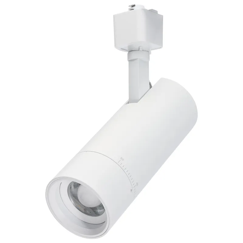 15 Watt LED Track Head; 20 to 50 Degree Adjustable Beam Spread; CCT Selectable; Matte White or Black Finish — Warehouse Lighting LED Landscape Lights 15.0W 2700K