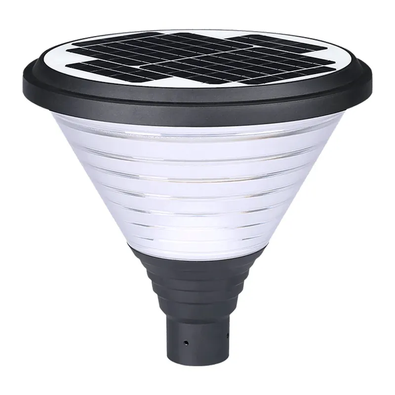 12W Solar LED Hourglass Post Top Light — Warehouse Lighting LED Landscape Lights 12.0W 5000K