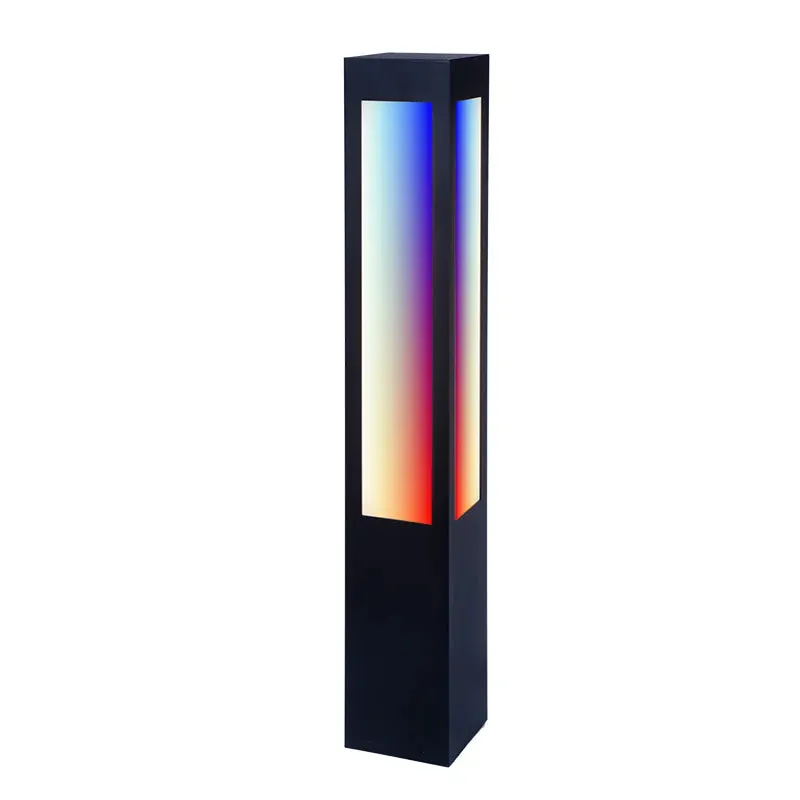 40" Square Bollard Long Lens, RGBW, 34W, 120-277V, Black Finish — Warehouse Lighting LED Bollards & Pathway Lights 34.0W 