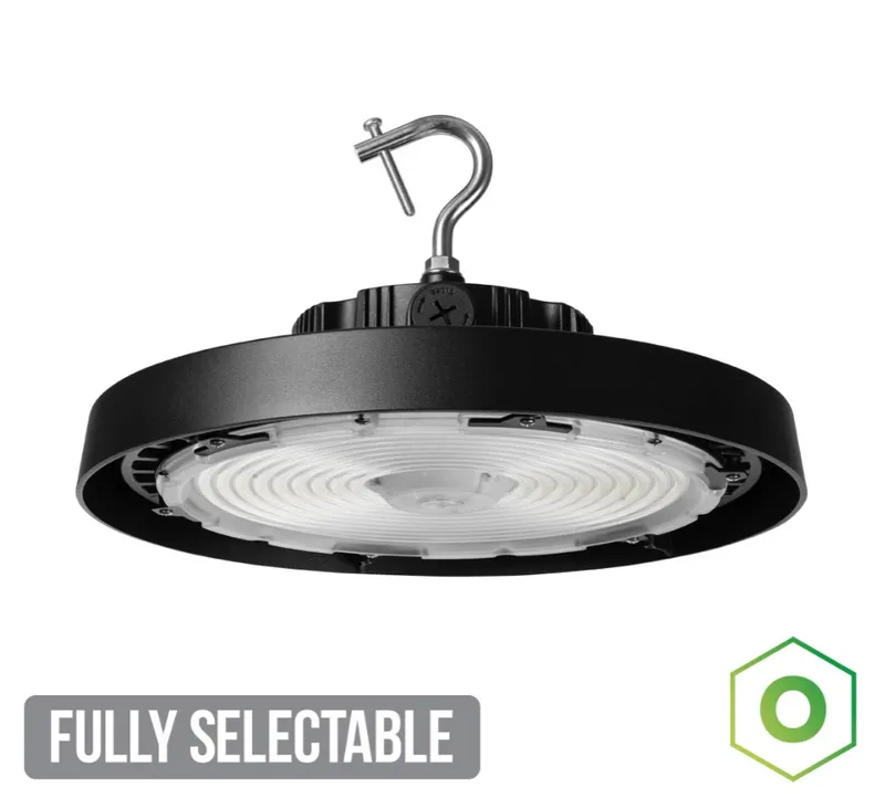 2PK Origin Series LED UFO High Bay, 30,544 Lumen Max, Wattage and CCT Selectable, 120-277V — Warehouse Lighting LED High Bay Lights 150.0W 4000K